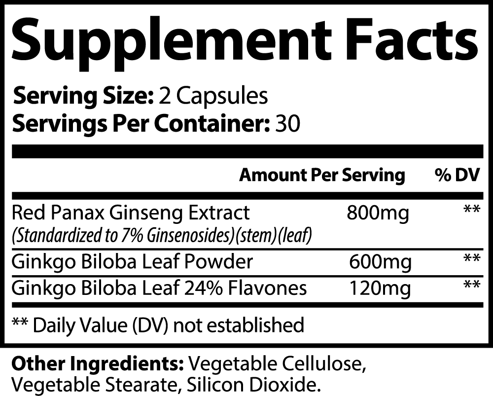 Ginkgo Biloba + Ginseng Specialty Supplements from MARPE